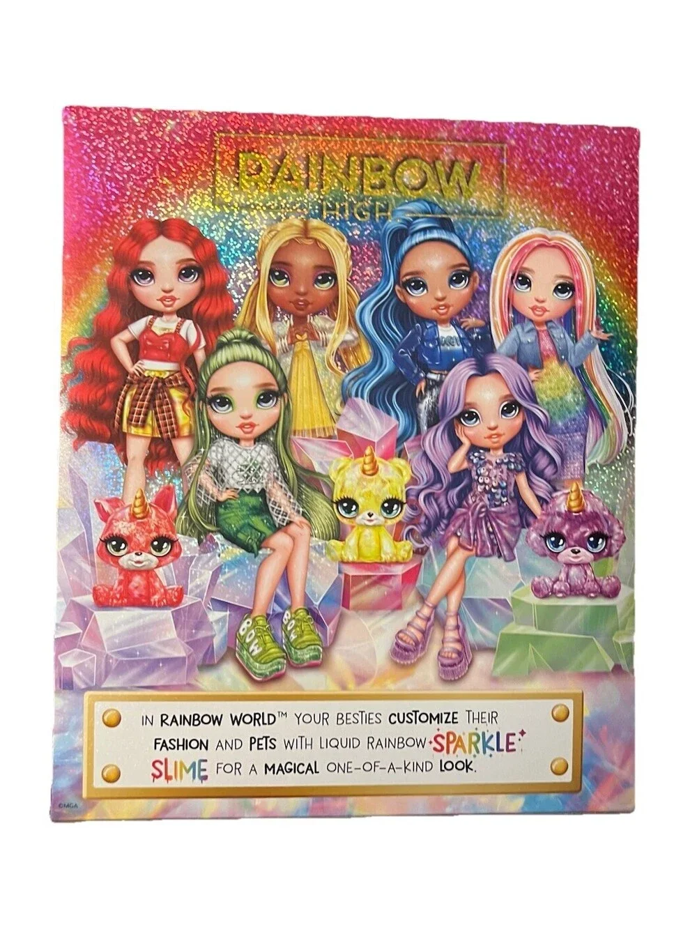 Rainbow High 11” Amaya Raine Doll, Slime Kit and Pet Unicorn New